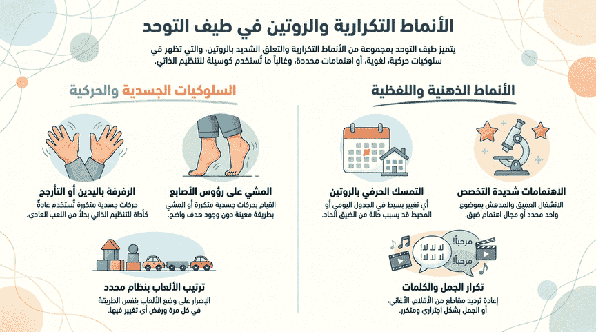 الأنماط التكرارية والروتين في سياق أعراض طيف التوحد